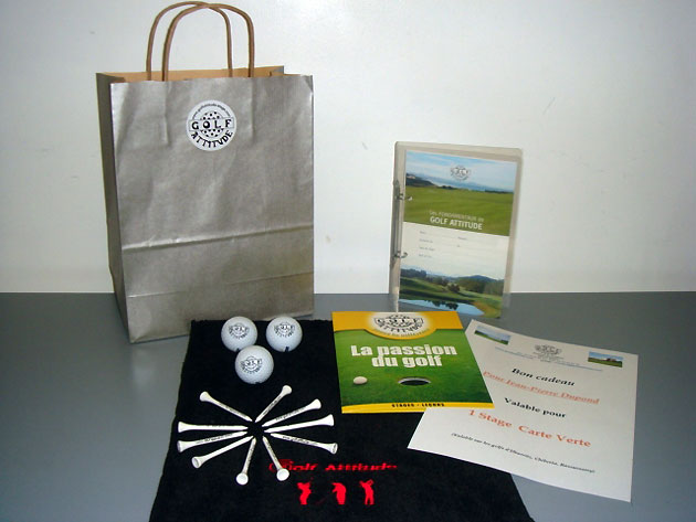 Pack cadeau golf attitude stage de golf : pack cadeau